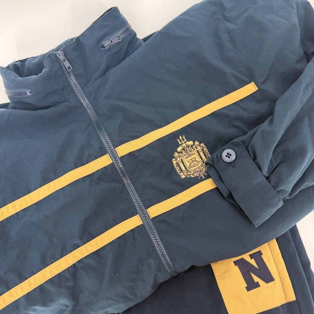 Vintage US Naval Academy Store Track Suit Navy Gold Hoodie Jacket Pants Set USA